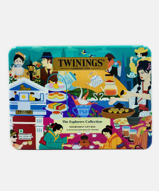 Twinings London The Explorers Collection Assortment Gift Box 54 Tea & Infusion Bag Of 9 Blends 102 Gm
