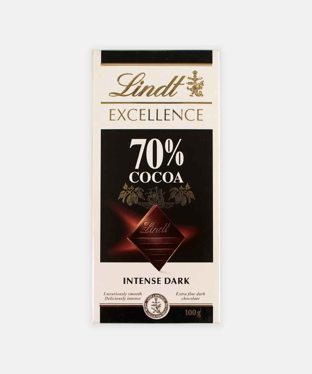 Lindt Excellence 70% Cocoa Intense Dark Chocolate 100 Gm