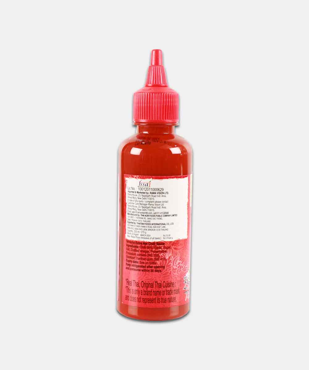Real Thai Sriracha Extra Hot Chilli Sauce 235 Ml 270 Gm