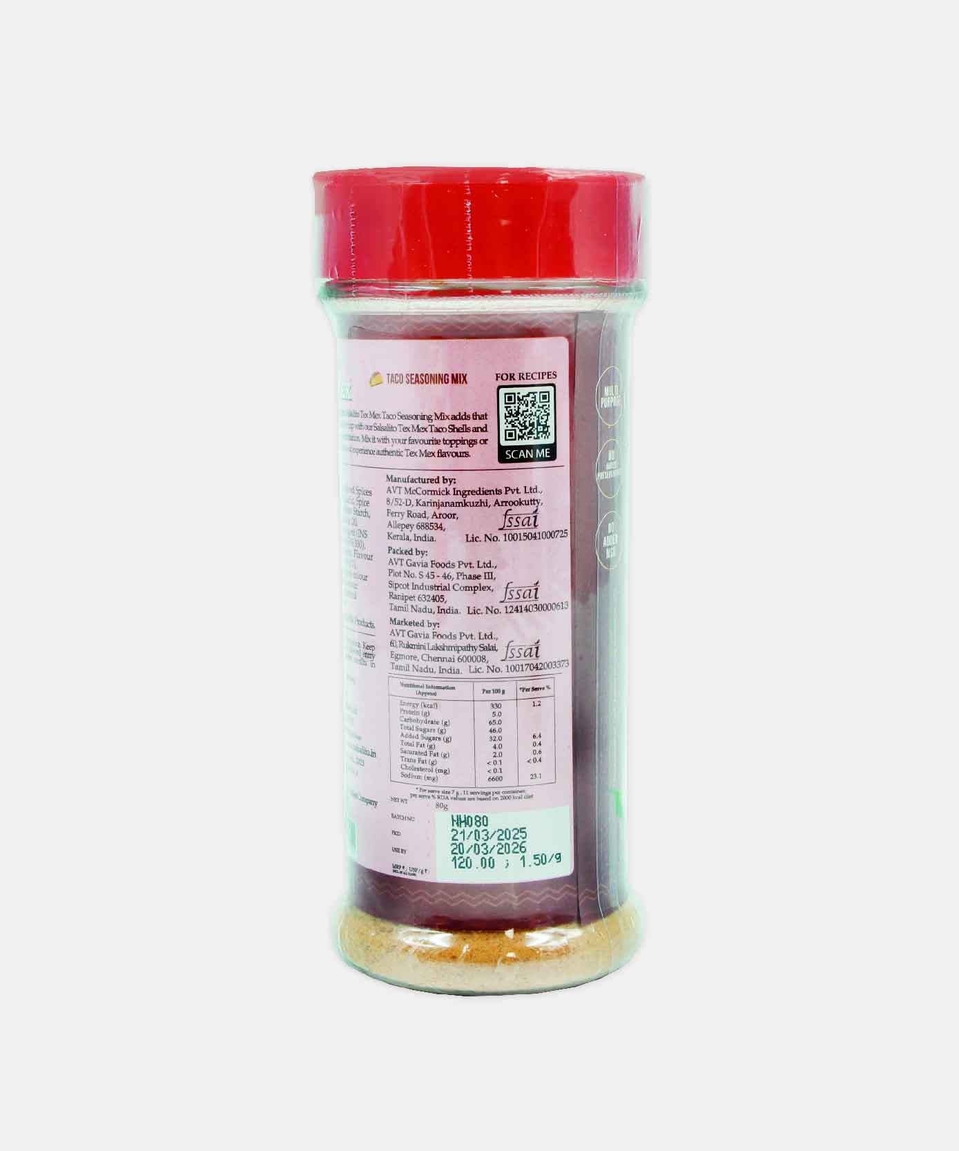 Tex Mex Taco Seasoning Mix 80 Gm