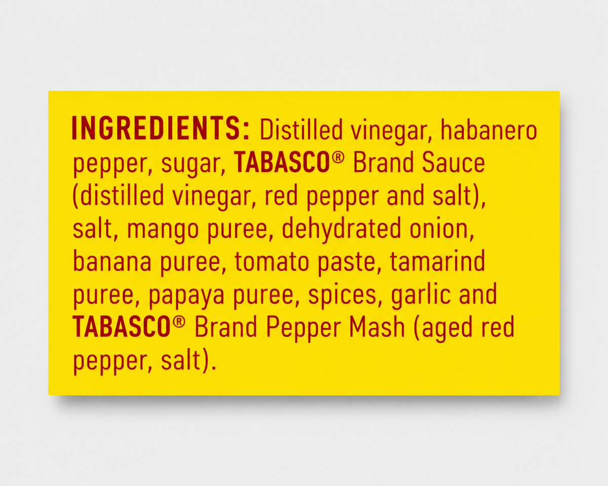 Tabasco Habanero Sauce Hot 60 Ml
