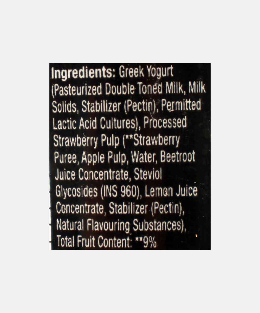 Epigamia Greek Yoghurt Strawberry No Added Sugar 110 Gm