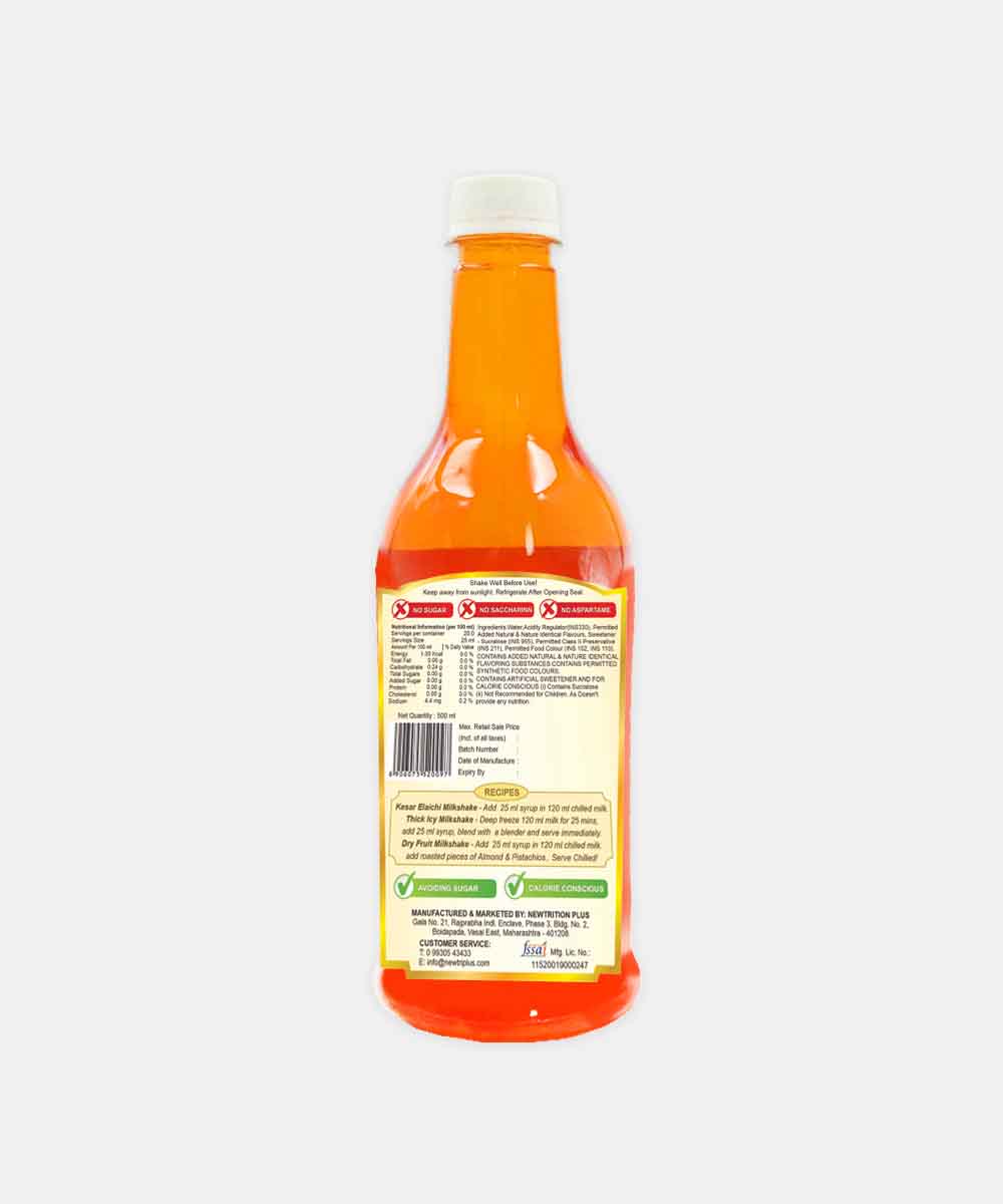 Newrition Kesar Elaichi Sugar Free Syrup 500 Ml