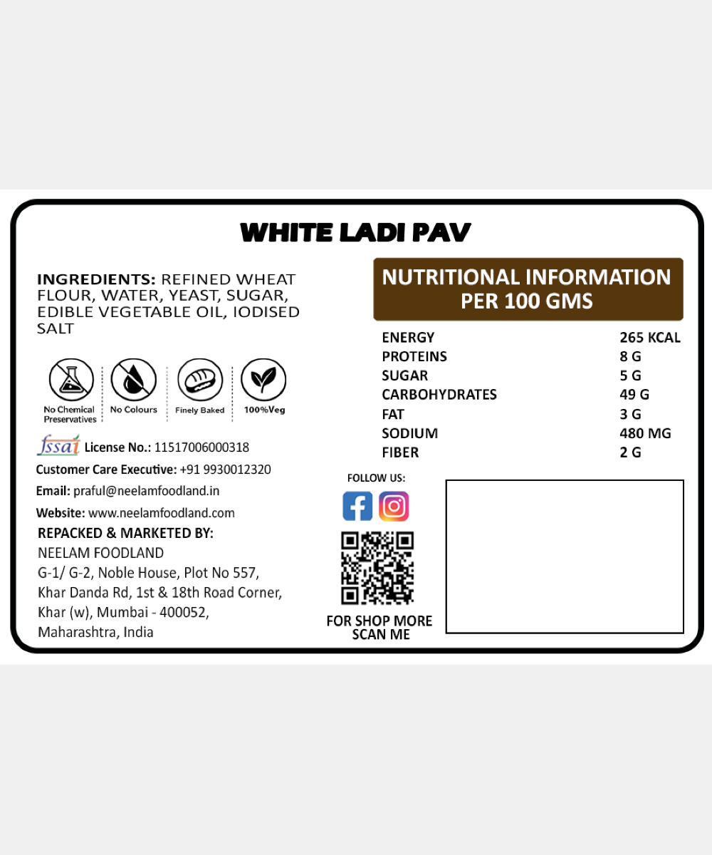 White Ladi Pav 8 Pieces