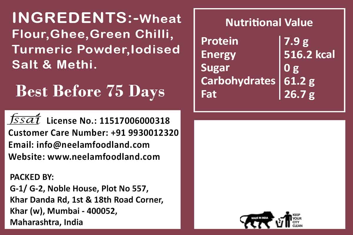 Whole Wheat Nylon Methi Khakhra 250 Gm
