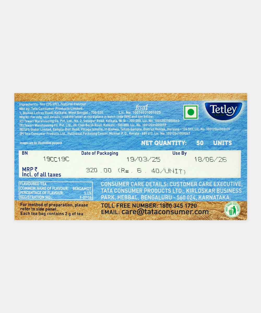 Tetley Earl Grey Tea 50 Bag