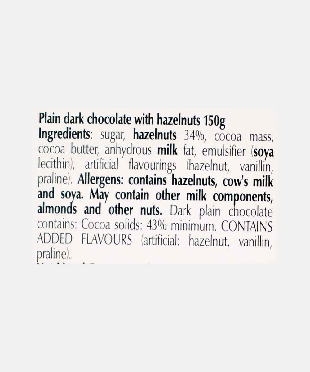 Lindt 34% Hazelnut Dark Chocolate 150 Gm