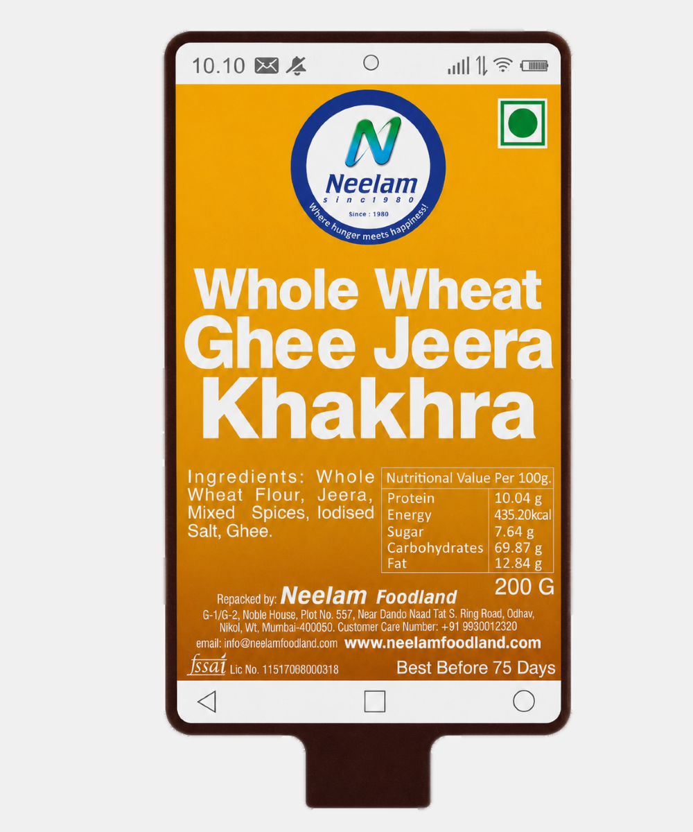 Whole Wheat Ghee Jeera Khakhra Mobile 200 Gm