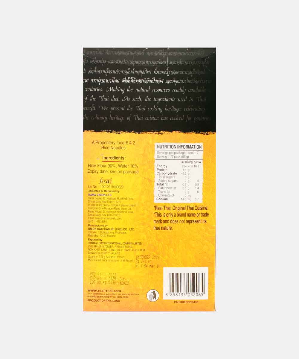Real Thai Rice Vermicelli Noodles 375 Gm