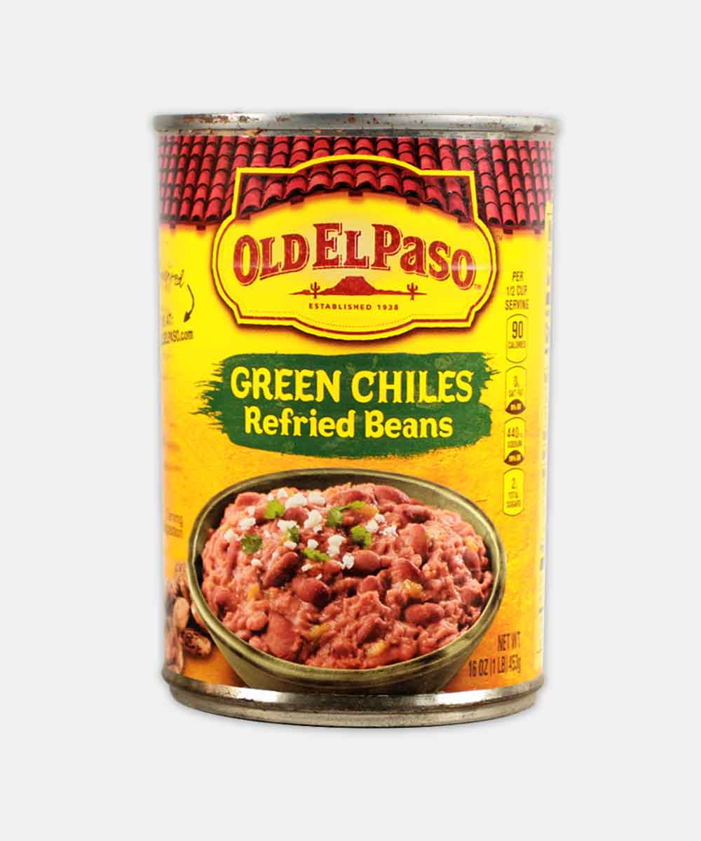 Old El Paso Green Chiles Refried Beans 453 Gm