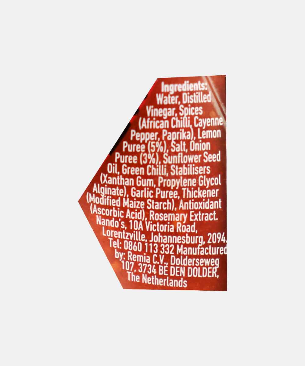 Nandos Peri Peri Xx Hot Sauce 250 Gm