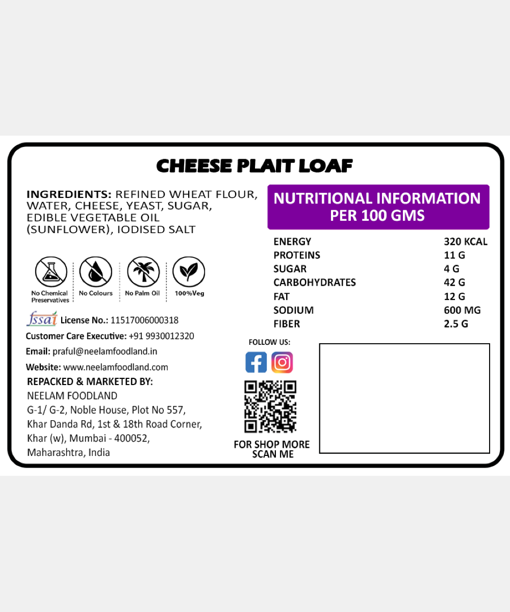 Cheese Plait Loaf 250 Gm
