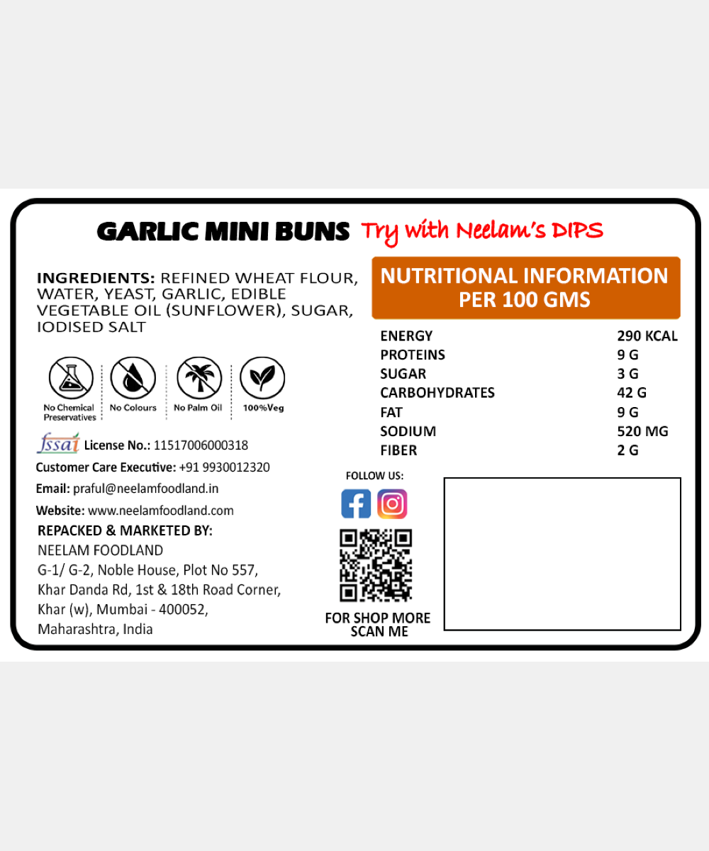 Garlic Mini Bun 9 pc 100 Gm