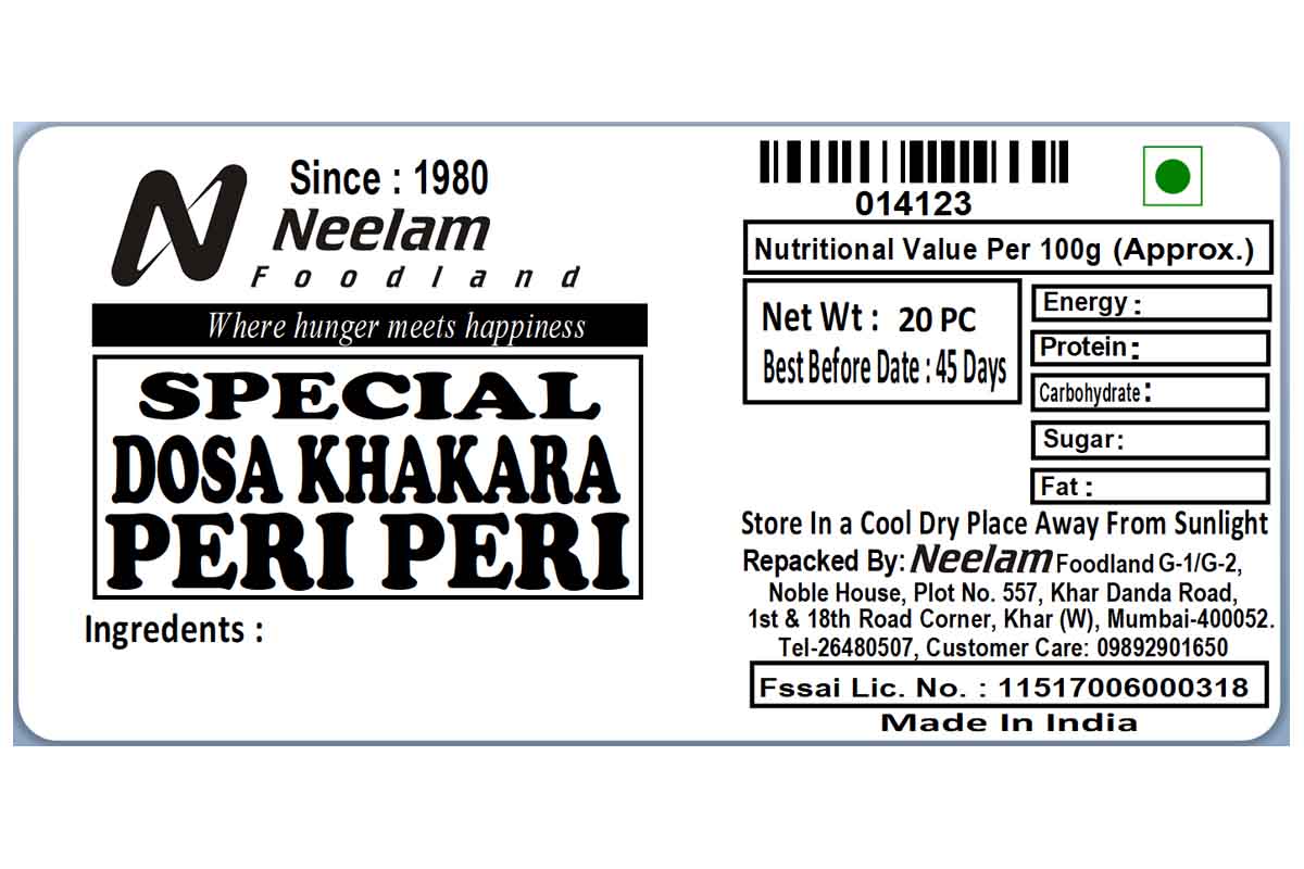 Dosa Khakhra Peri Peri 20 Pc
