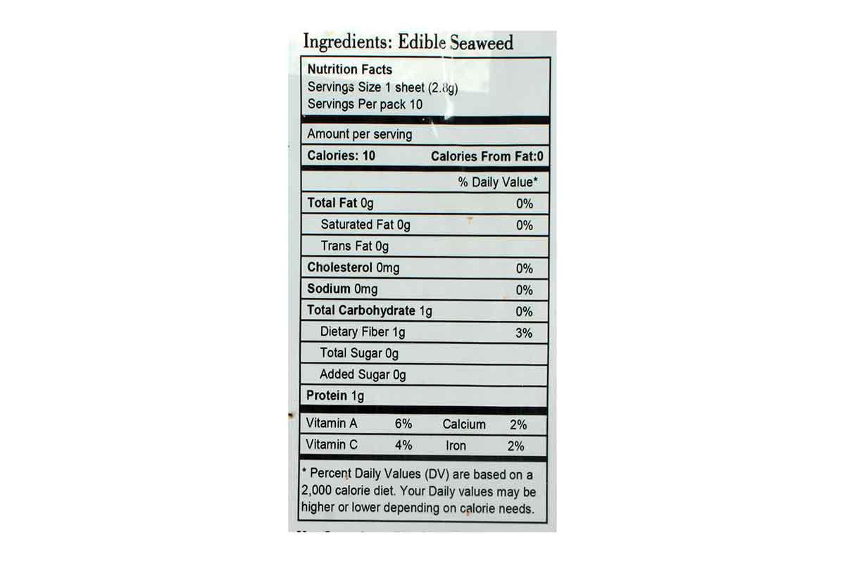 Roasted Seaweed Yakisushi Nori Sheets 10 Pc 28 Gm