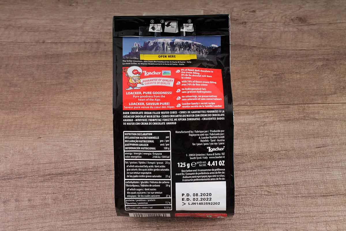 Loacker Dark Chocolate 125 Gm