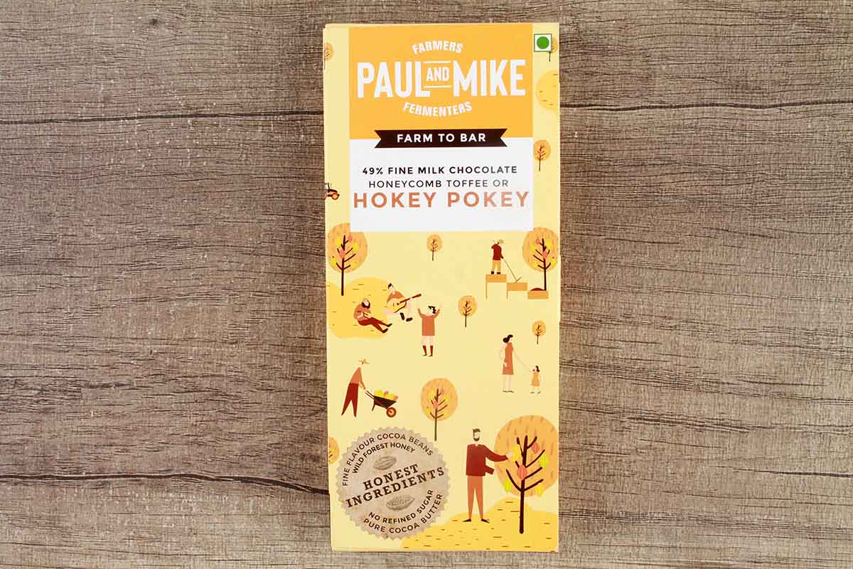 Paul And Mike Hokey Pokey 49% Fine Milk Chocolate 68 Gm