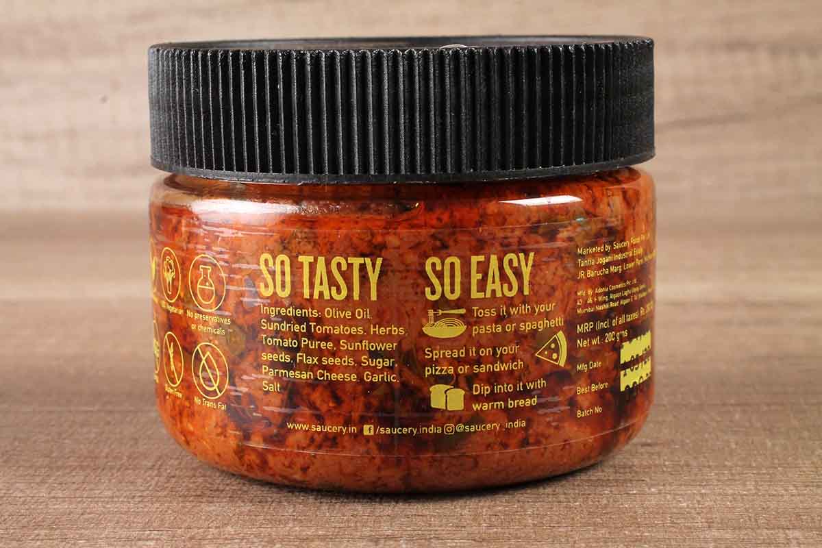 Saucery All Natural Sundried Tomato Pesto Spread Dip 200 Gm