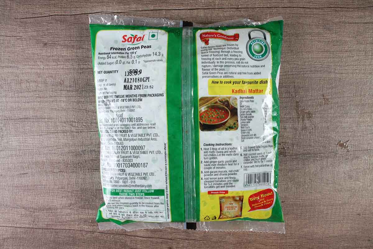 Safal Frozen Green Peas 500 Gm