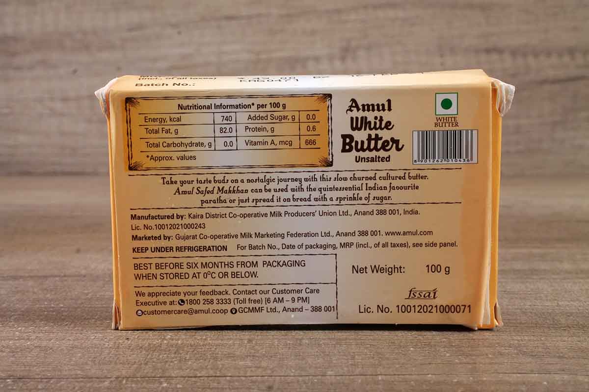 Amul White Butter Unsalted 100 Gm