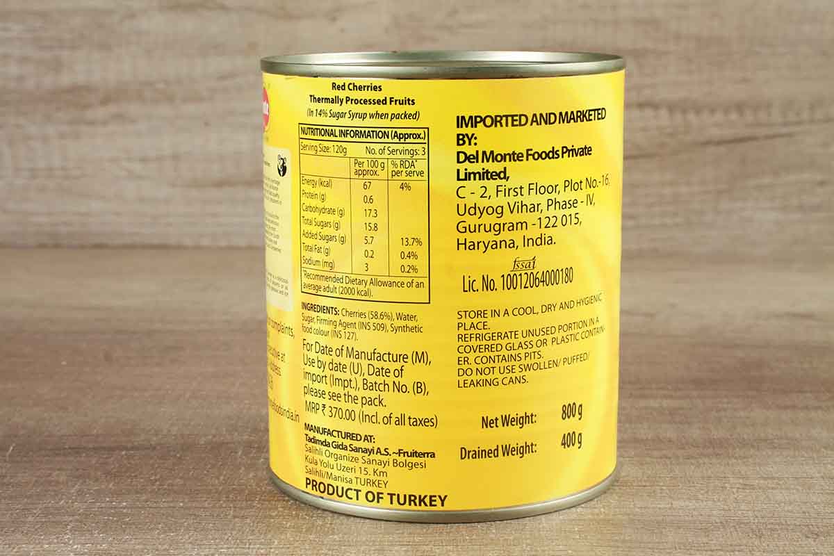 Del Monte Red Cherries 800 Gm