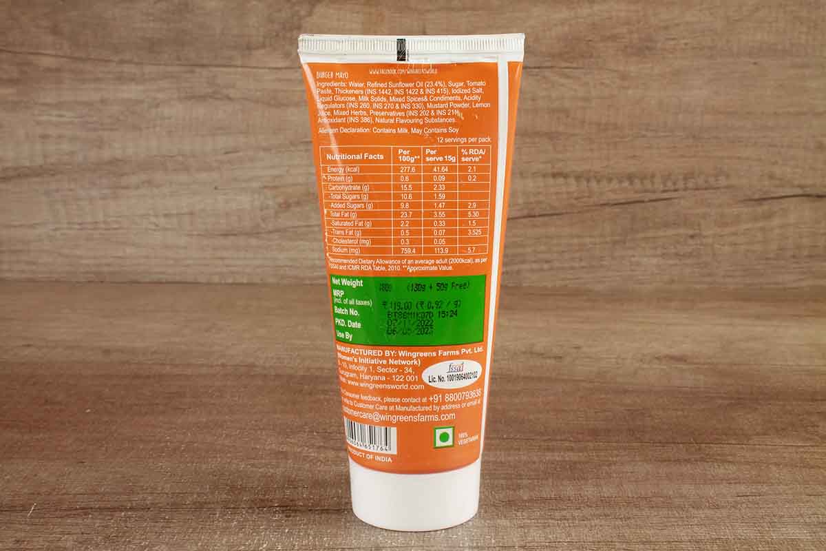 Wingreens Burger Mayo 180 Gm