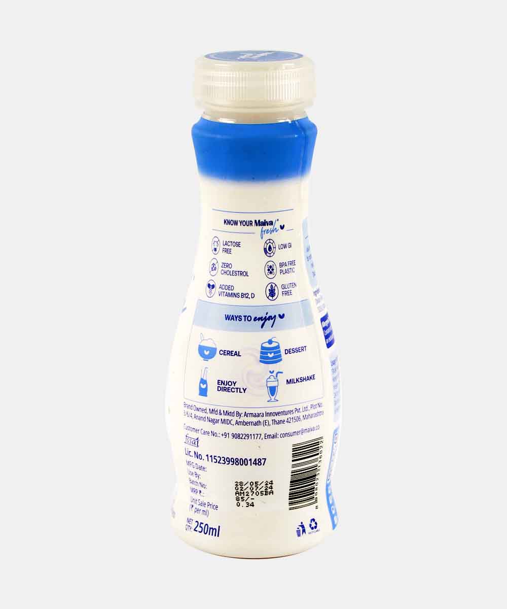 Maiva Fresh No Added Sugar Vanila Almond Dairy Free Milk 250 Ml
