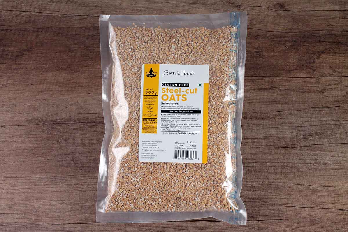 Sattvic Foods Gluten Free Steel Cut-Oats 500 Gm