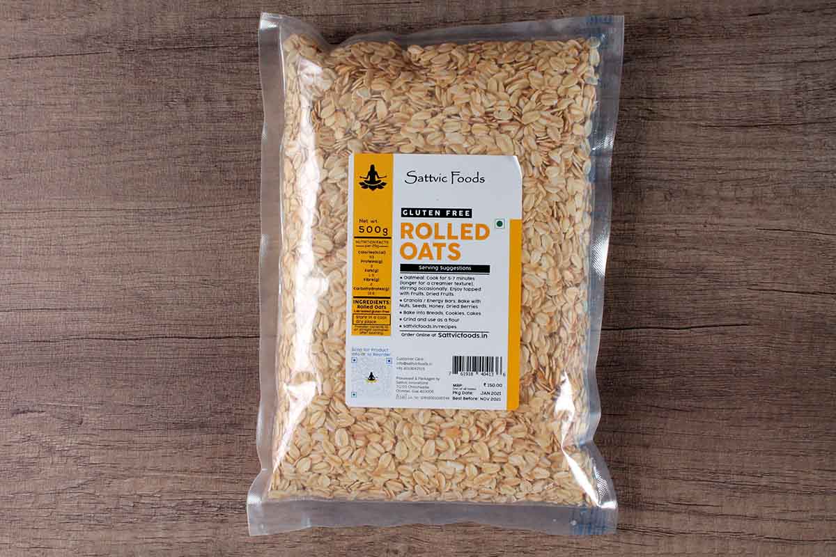 Sattvic Foods Gluten Free Rolled Oats 500 Gm
