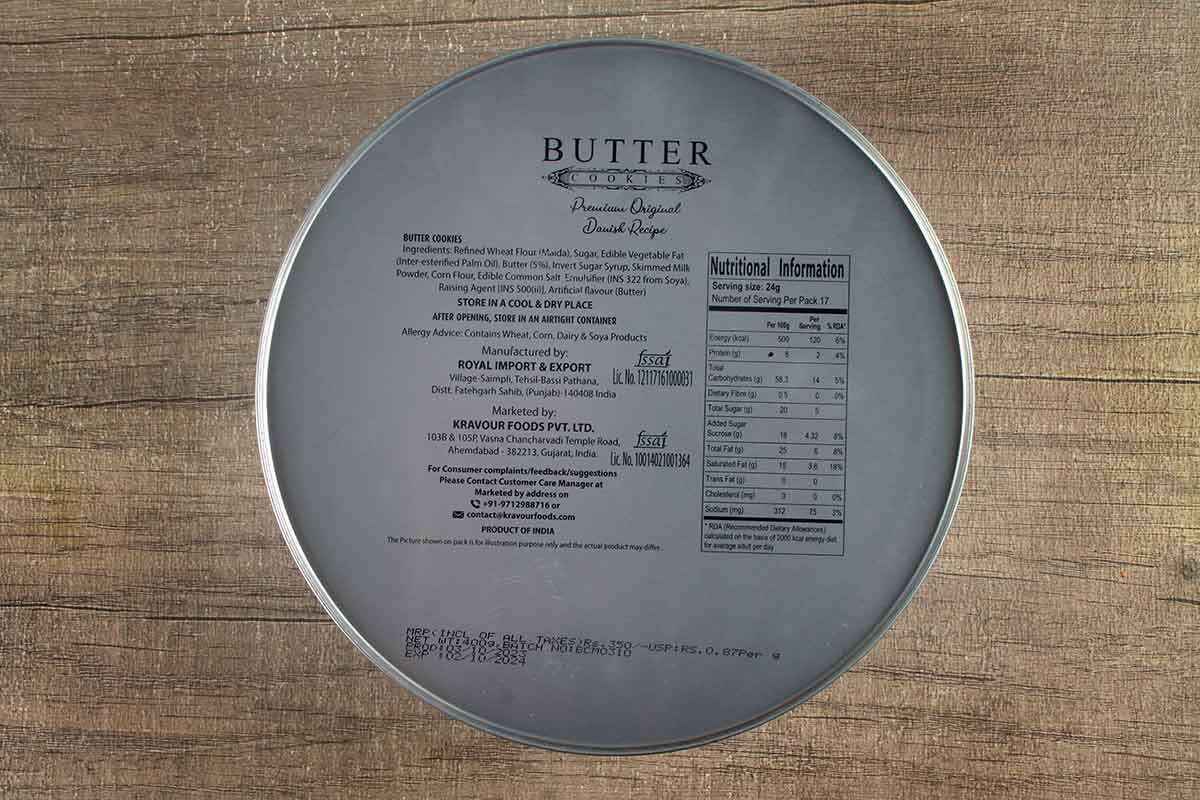 Kravour Original Danish Recipe Butter Cookies 400 Gm