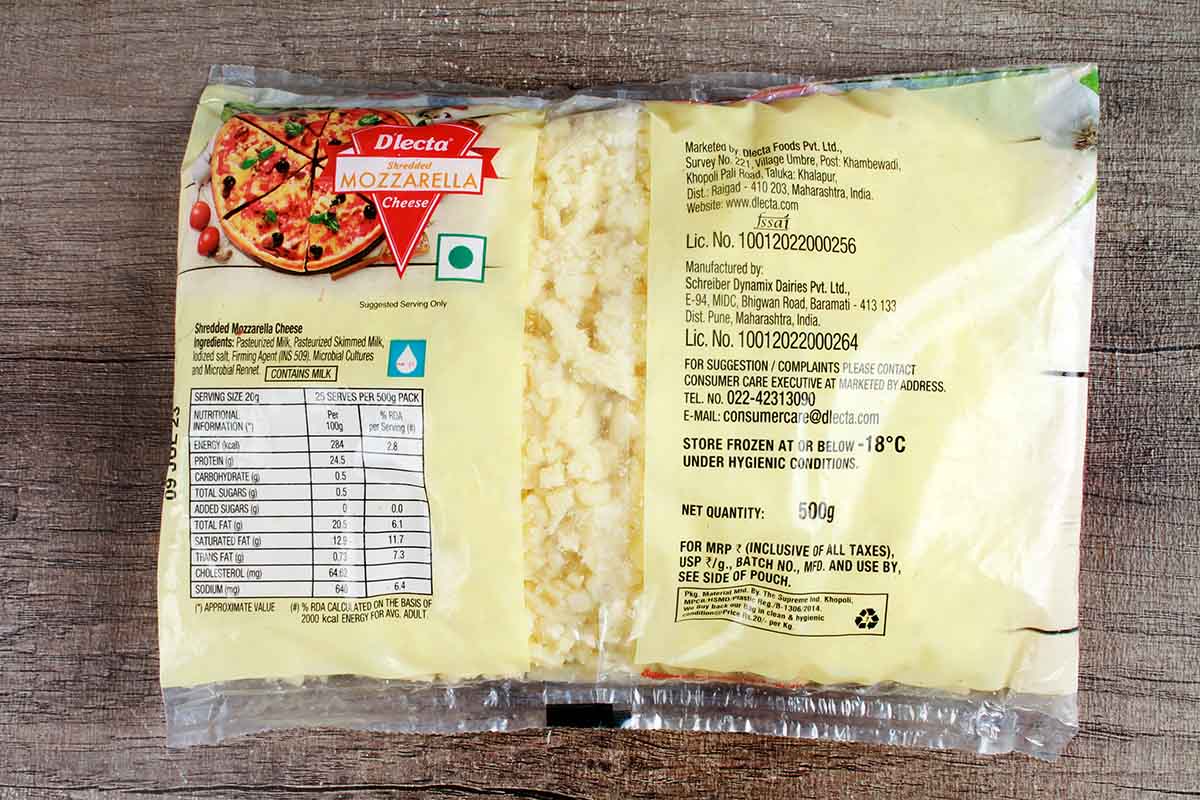 Dlecta Shredded Mozzarella Cheese 500 Gm