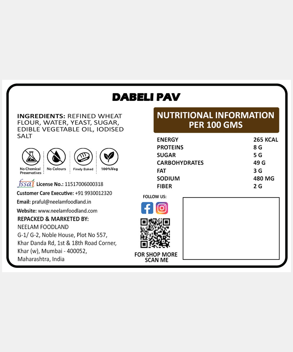 Dabeli Pav 6 Pieces 220 Gm
