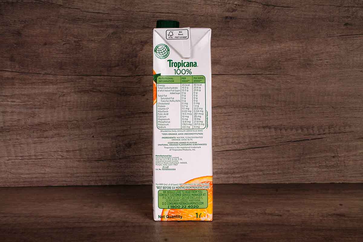 Tropicana 100% Orange Juice No Added Sugar 1 Ltr