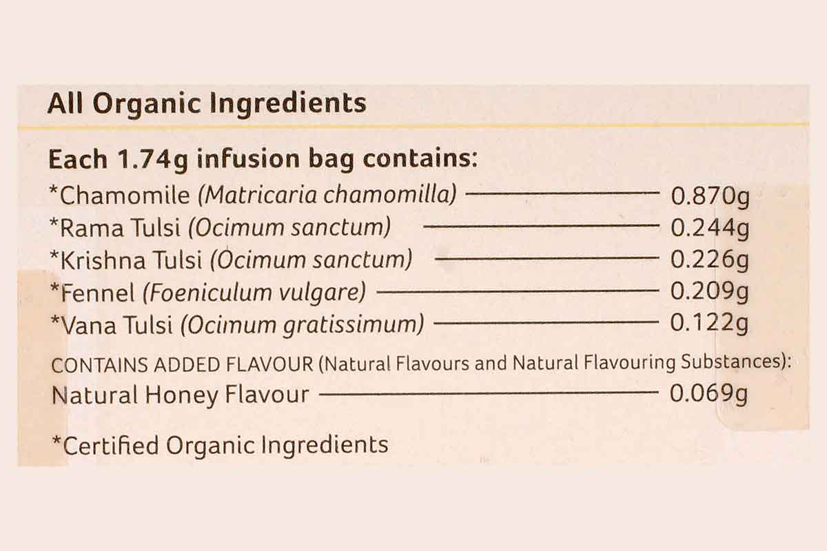 Organic India Tulsi Honey Chamomlie Tea 25 Bag