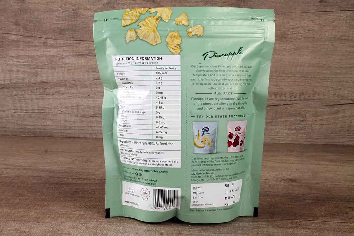 Super Munchies Pineapple Chips 50 Gm