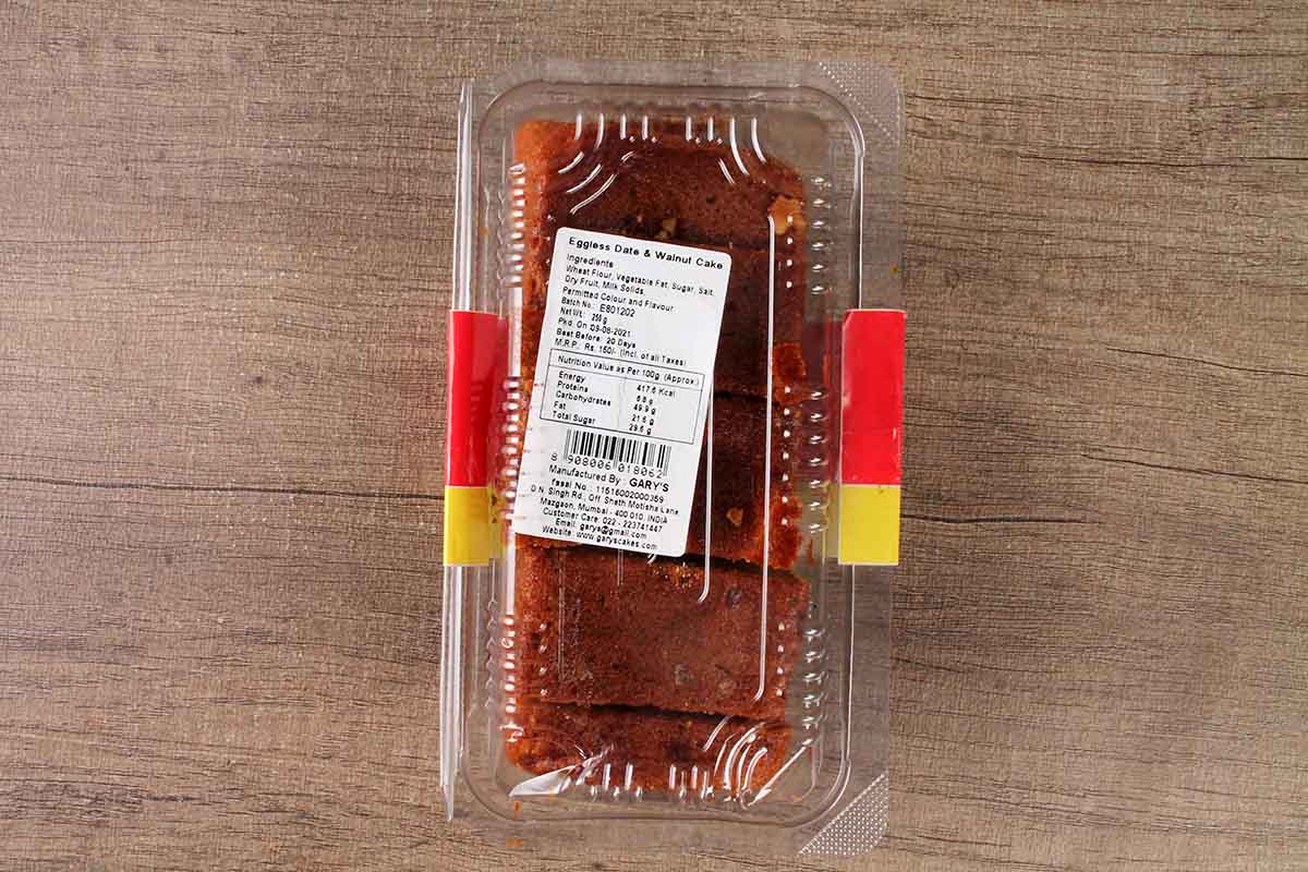 Garys Eggless Date & Walnut Cakes 250 Gm