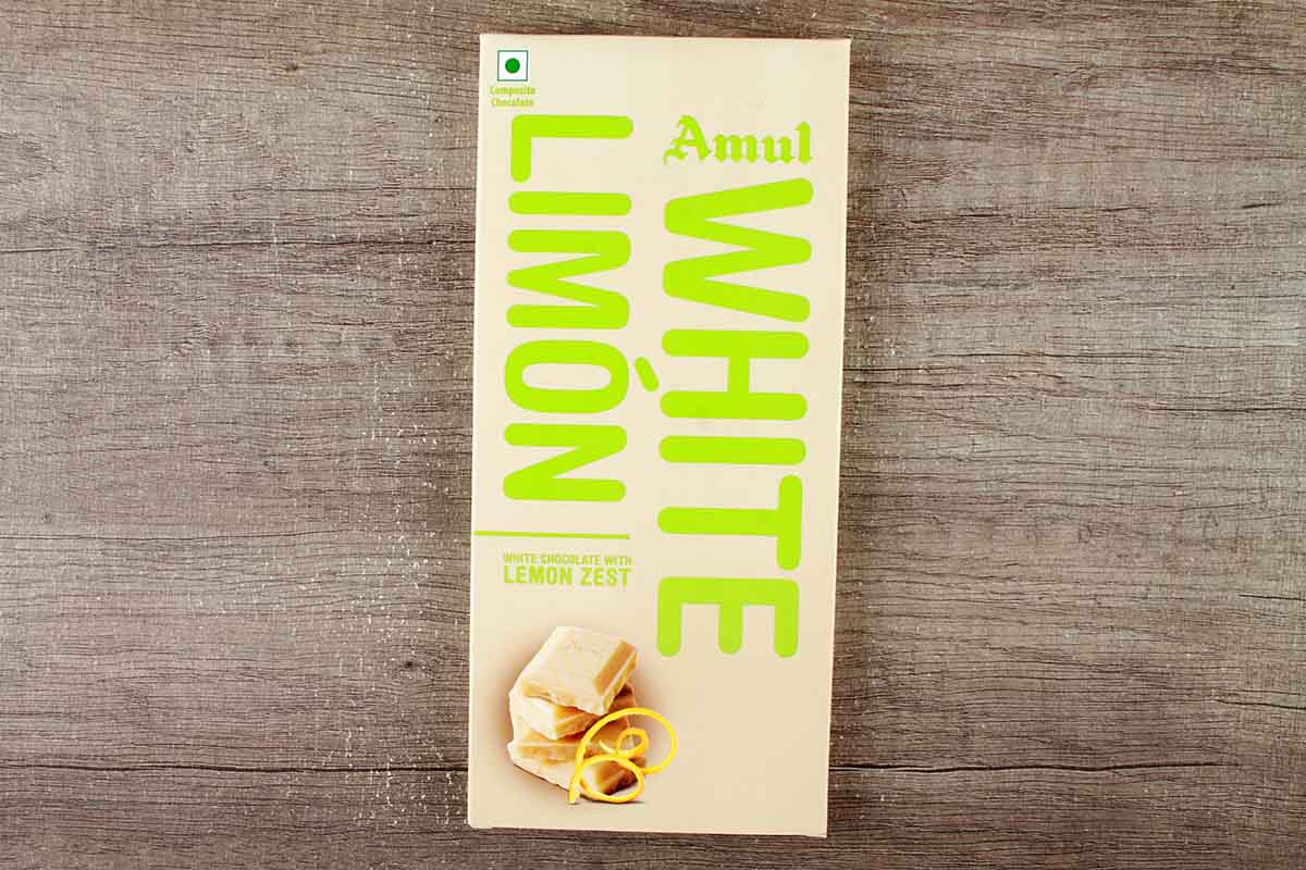 Amul White Lemon Zest Chocolate 150 Gm