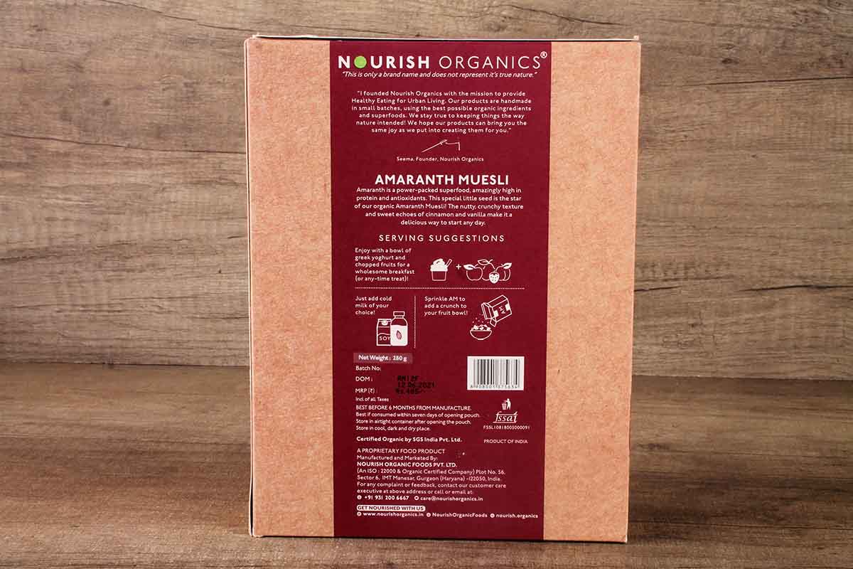 Nourish Organic Amaranth Muesli 300 Gm
