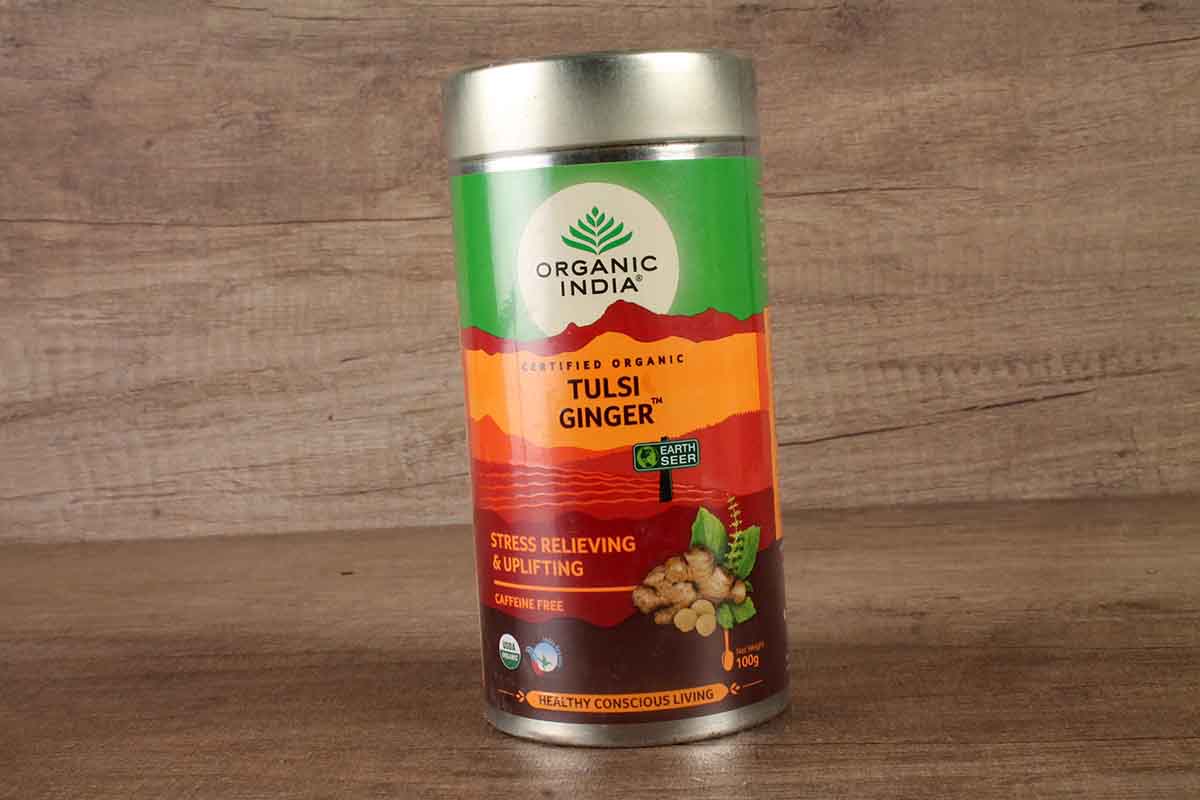 Organic India Tulsi Ginger Tea Tin 100 Gm