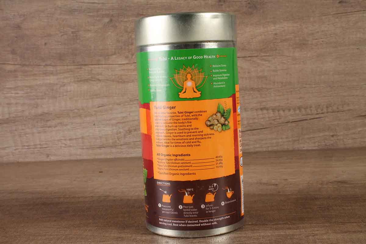 Organic India Tulsi Ginger Tea Tin 100 Gm