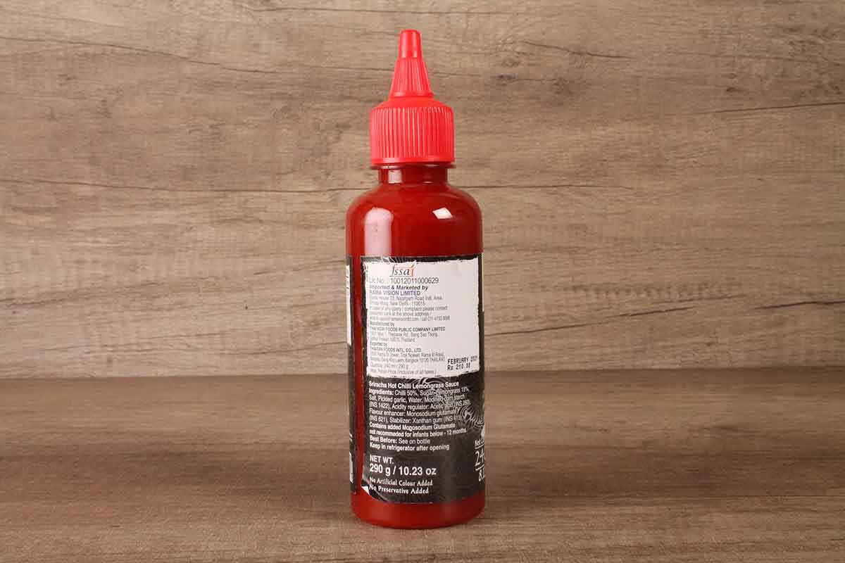 Real Thai Sriracha Hot Chilli Lemongrass Sauce 240 Ml 290 Gm