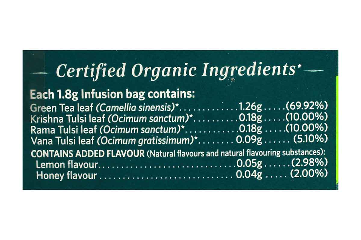 Organic India Honey Lemon Tulsi Green Tea 45 Gm (25 Bags)