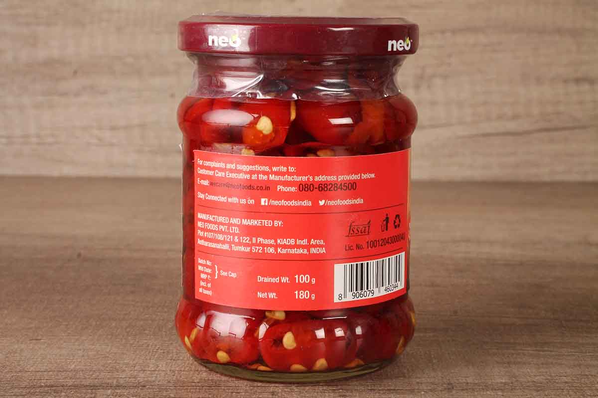 Neo Foods Sliced Red Paprika 180 Gm