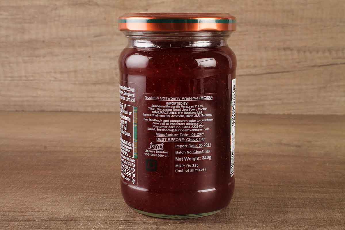 Mackays Scottish Strawberry Preserve Jam 340 Gm