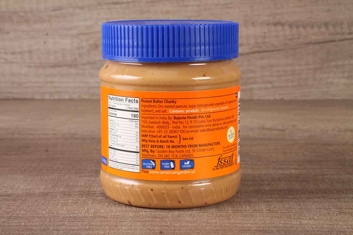 American Garden Peanut Butter Chunky 340 Gm
