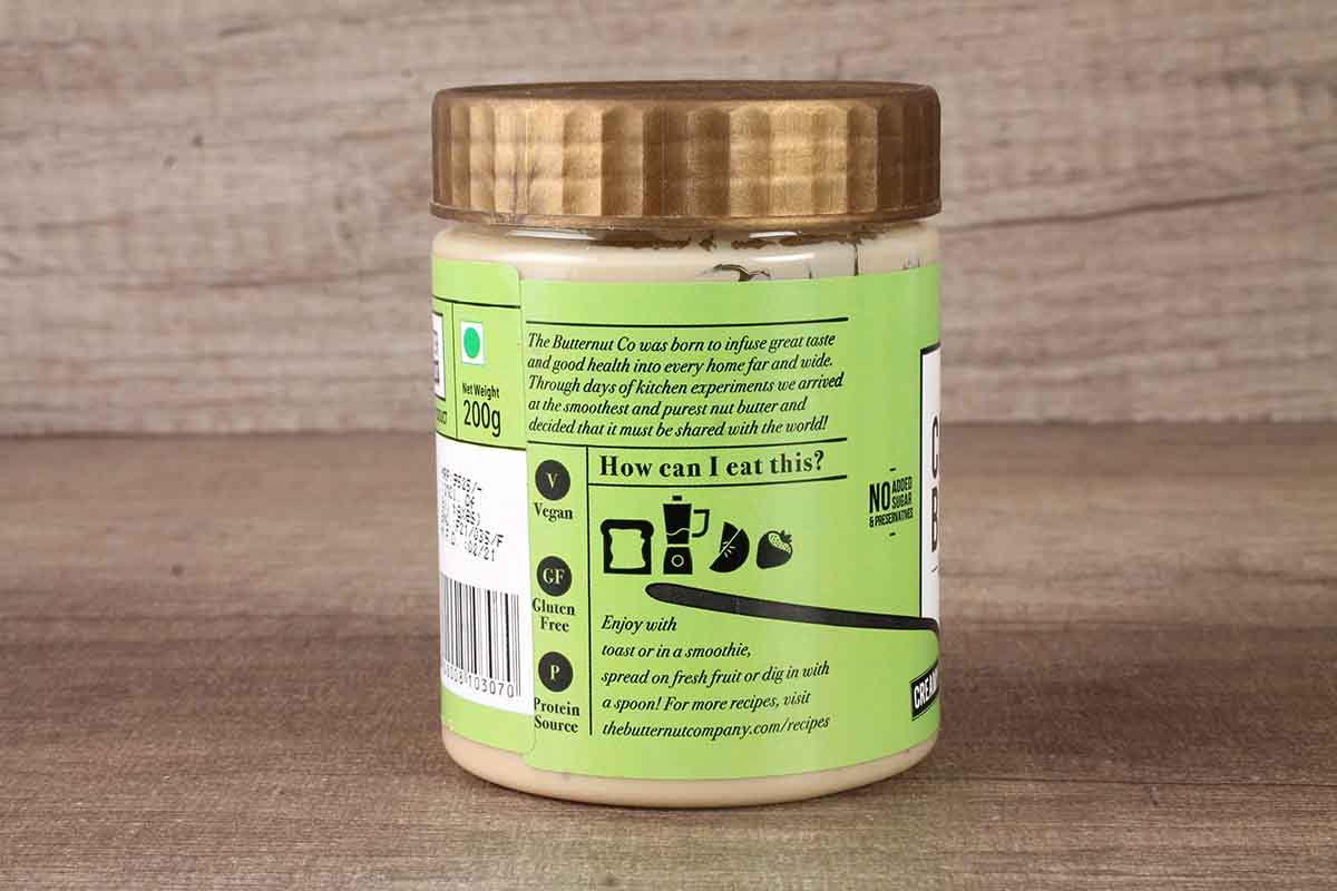 The Butternut Co. Cashew Butter Unsweetened Creamy 200 Gm