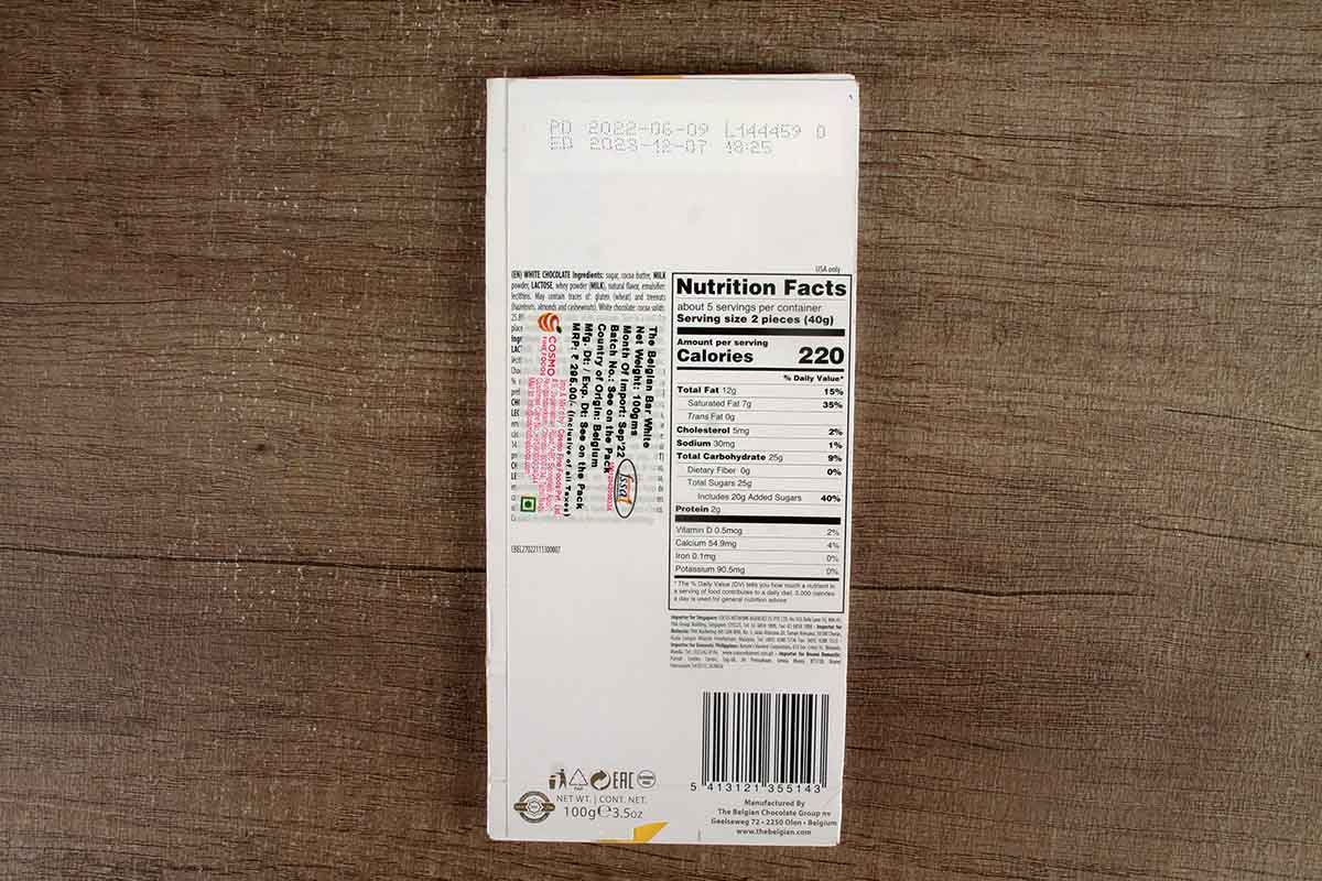 Belgian White Chocolate 100 Gm