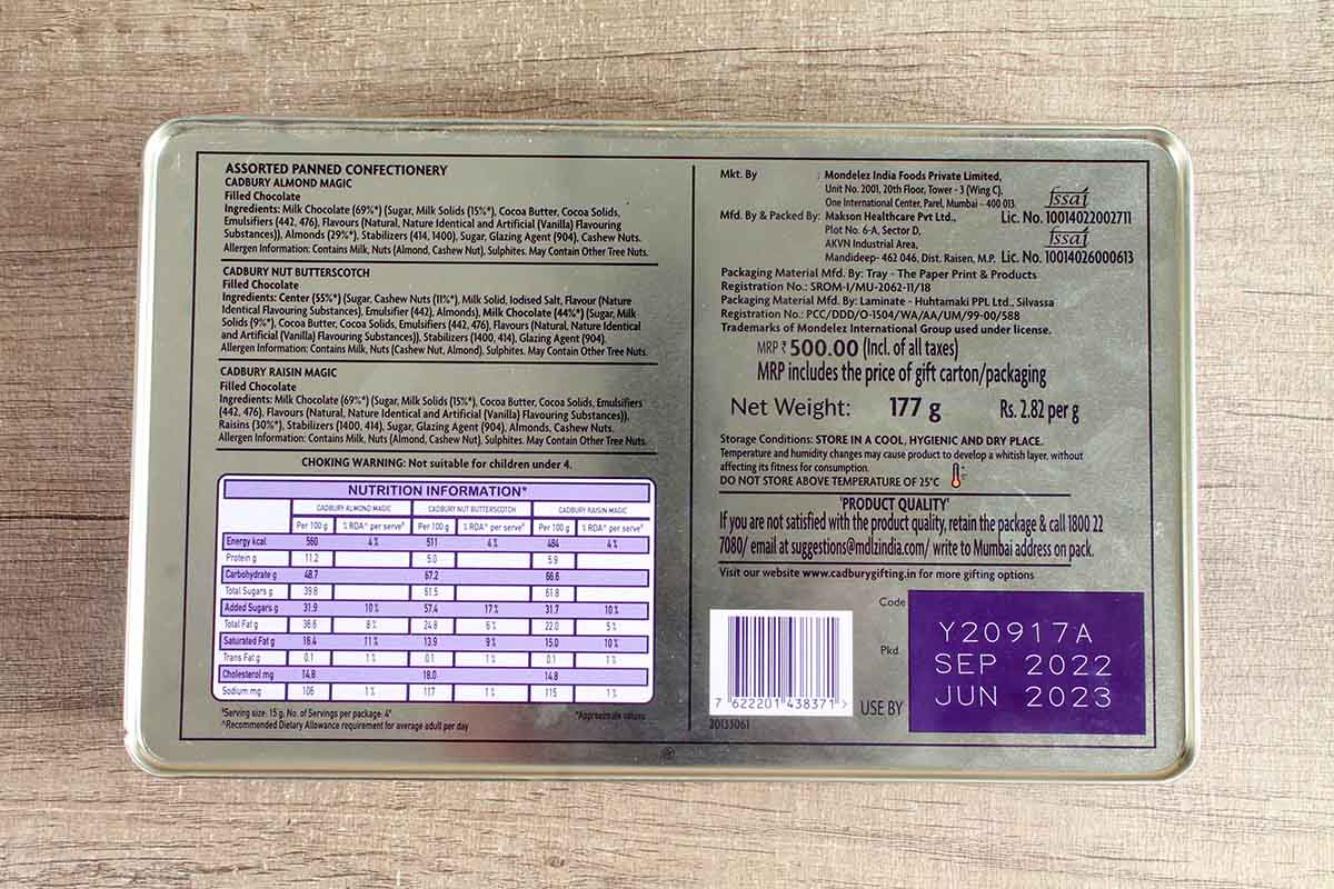 Cadbury Celebrations Rich Dry Fruit Collection Tin 177 Gm