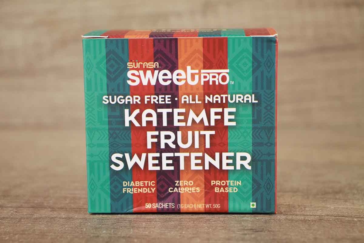 Surasa Sweetpro Sugar Free All Natural Katemfe Fruit Sweetner 50 Sachets 50 Gm