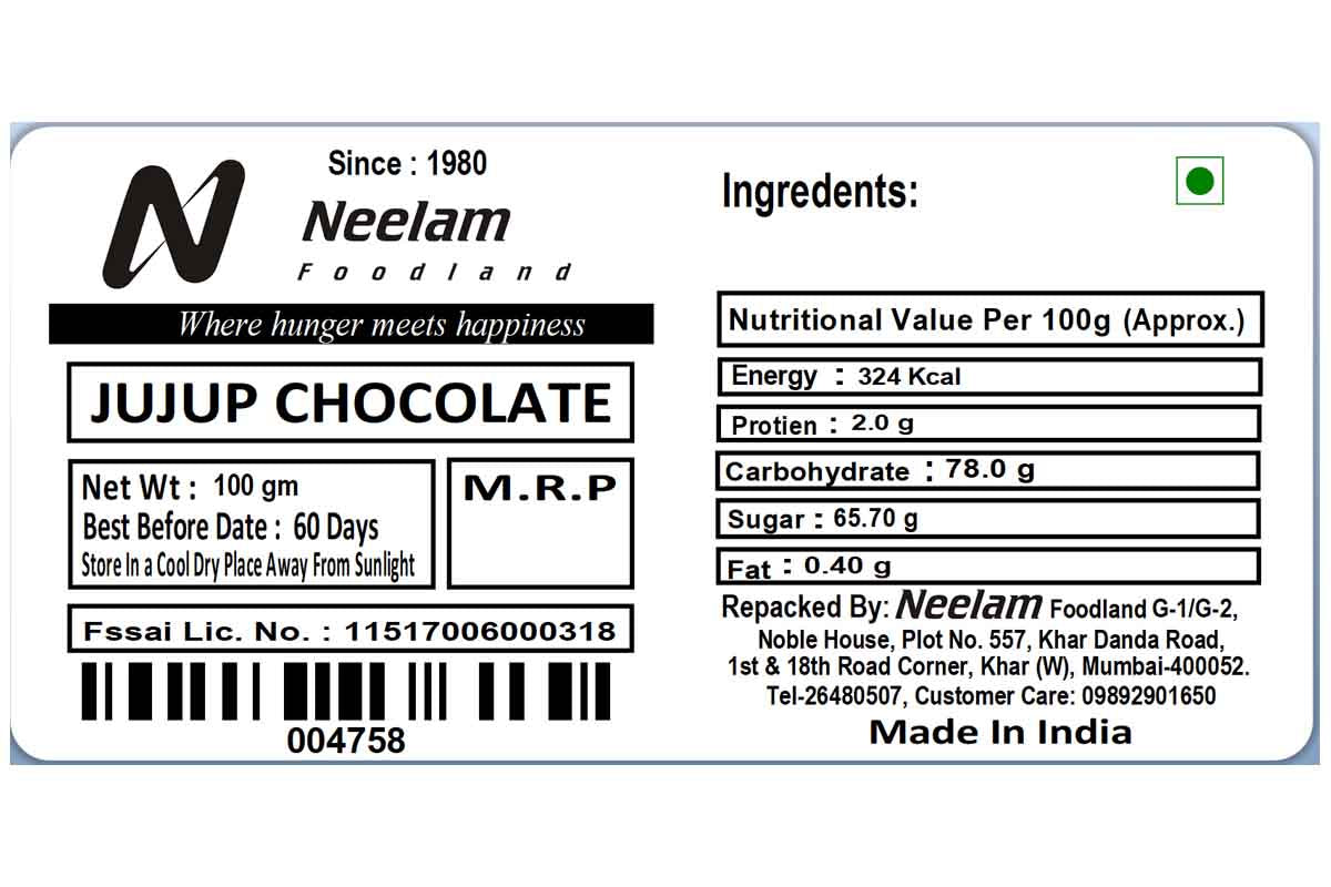 Jujup Chocolate 100 Gm